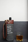 Friends Up-Cycled Canvas and Leather Wine Gift Bag