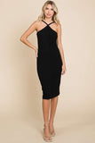 Body Contour Halter Midi Dress
