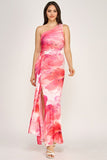 Watercolor One Shoulder Dress