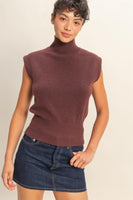 High Neck Sleeveless Knit Top