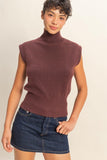 High Neck Sleeveless Knit Top