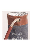 Friends Up-Cycled Canvas and Leather Wine Gift Bag