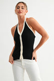 V-neck Halter Sweater Top