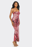 Floral Mesh Tube Dress