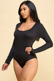 Scoop Neck Bodysuit Long Sleeve