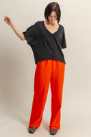 Raw Edge V Neck Oversized T Shirt