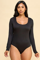 Scoop Neck Bodysuit Long Sleeve