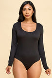 Scoop Neck Bodysuit Long Sleeve