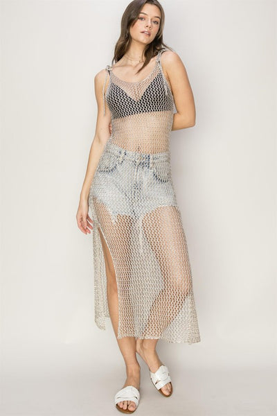 Gold Metallic Fishnet Cover up