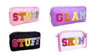 Chenille Letter Travel Makeup Pouch