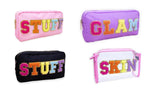 Chenille Letter Travel Makeup Pouch