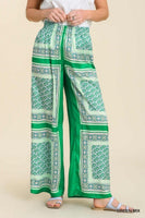Scarf Print Wide Leg Pants