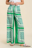 Scarf Print Wide Leg Pants
