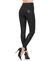 Mid rise faux leather leggings