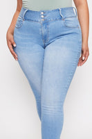Plus - 3 button high rise denim