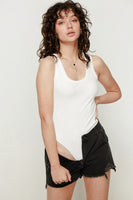 Ribbed Scoop Neck Bodysuit