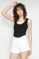 Ribbed Scoop Neck Bodysuit