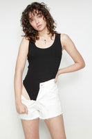 Ribbed Scoop Neck Bodysuit