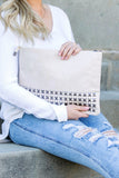 Oversized Studded Clutch