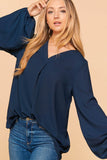 Plus bubble sleeve blouse