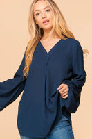 Plus bubble sleeve blouse