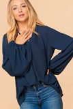 Plus bubble sleeve blouse
