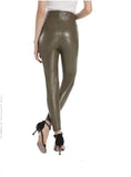 Mid rise faux leather leggings