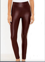 Mid rise faux leather leggings