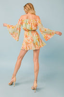Peasant Sleeve Floral Romper