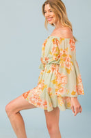 Peasant Sleeve Floral Romper