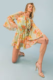 Peasant Sleeve Floral Romper