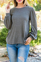 Plus- Everyday Ribbed Knit Top