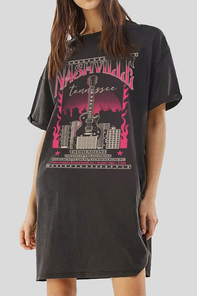 Nashville Hot Pink t-shirt Dress