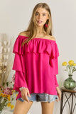 Triple layered ruffle top