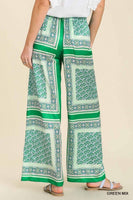Scarf Print Wide Leg Pants