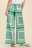 Scarf Print Wide Leg Pants