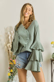Layered Sleeve Blouse