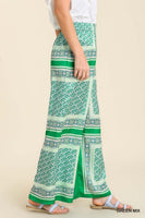 Scarf Print Wide Leg Pants